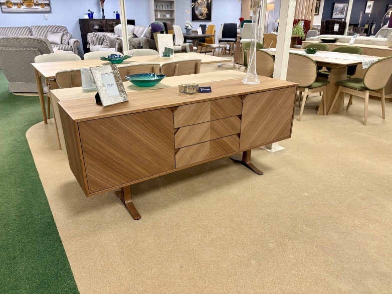 - Galaxy 2-Door 3-Drawer Sideboard in Walnut Intarsia