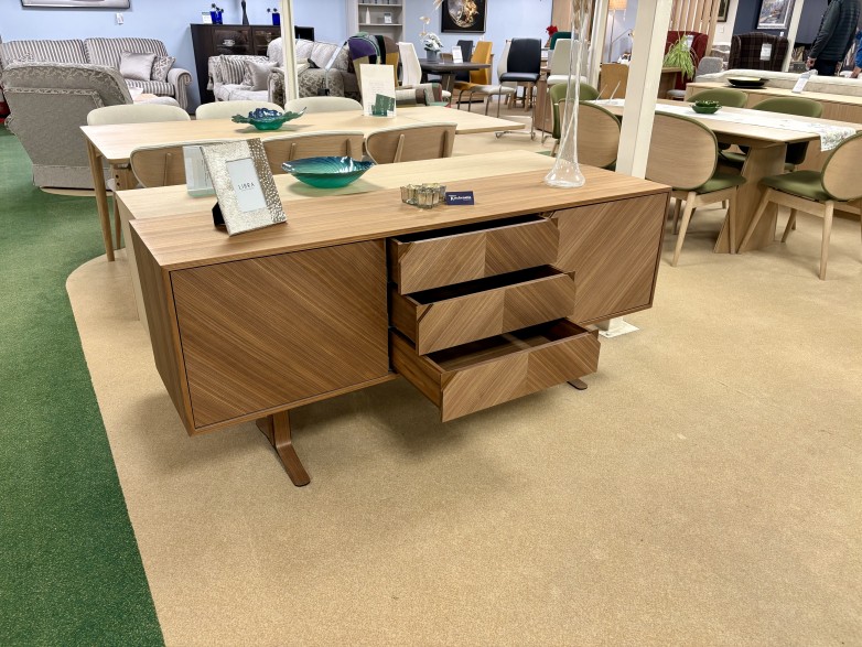 - Galaxy 2-Door 3-Drawer Sideboard in Walnut Intarsia