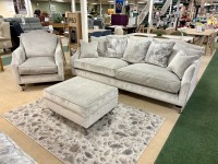 - Hockley 3-Seater Pillow-Back Sofa, Armchair and Footstool thumbnail