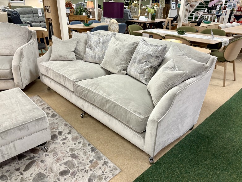 - Hockley 3-Seater Pillow-Back Sofa, Armchair and Footstool