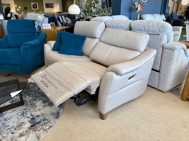 - Hurst Large Power-Reclining Sofa in Leather with Contrast Armchair (Scatters Included)