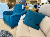 - Hurst Large Power-Reclining Sofa in Leather with Contrast Armchair (Scatters Included) thumbnail
