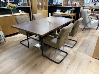 - Extending Dining Table in Lacquered Walnut (SM37N) with 4x Adele Dining Chairs thumbnail
