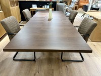 - Extending Dining Table in Lacquered Walnut (SM37N) with 4x Adele Dining Chairs thumbnail
