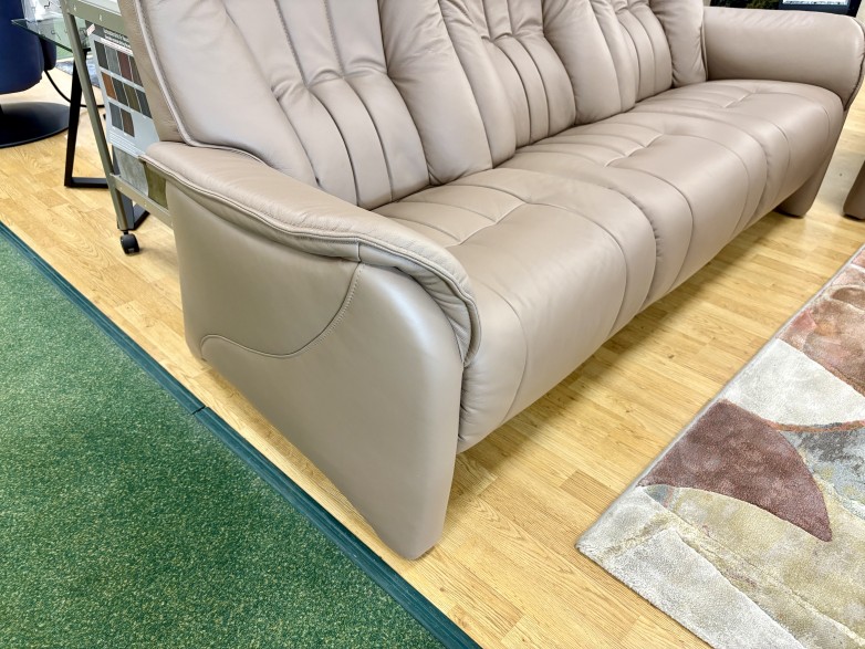 - Rhine Static 3-Seater Sofa in Leather
