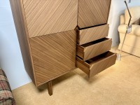 - Galaxy 3-Door 3-Drawer Highboard with Walnut Intarsia Finish thumbnail