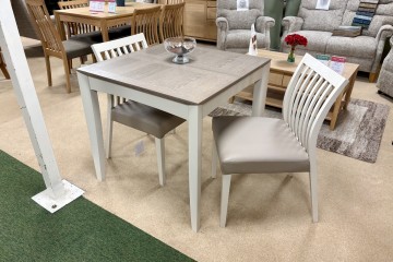 Figaro - Contempo Grey Extending 2-4 Dining Table and 2x Low Slat Back Dining Chairs
