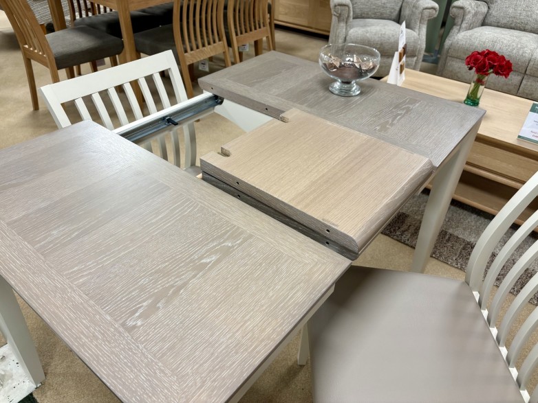 Figaro - Contempo Grey Extending 2-4 Dining Table and 2x Low Slat Back Dining Chairs