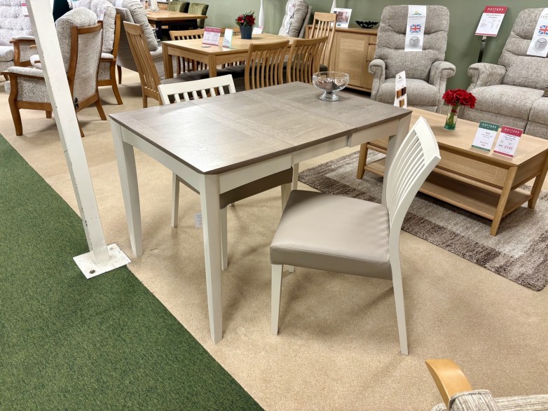 Figaro - Contempo Grey Extending 2-4 Dining Table and 2x Low Slat Back Dining Chairs