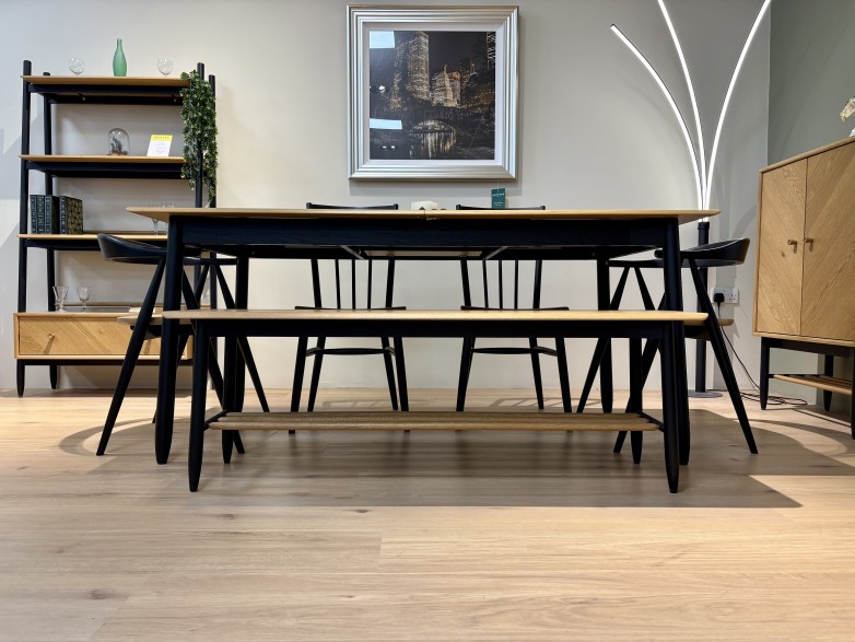 - Monza Medium Extending Dining Table, Bench, 2x Como Dining Armchairs and 2x Dining Chairs