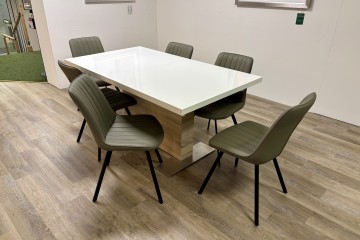Sanoma Extending Dining Table and 6x Milo Dining Chairs
