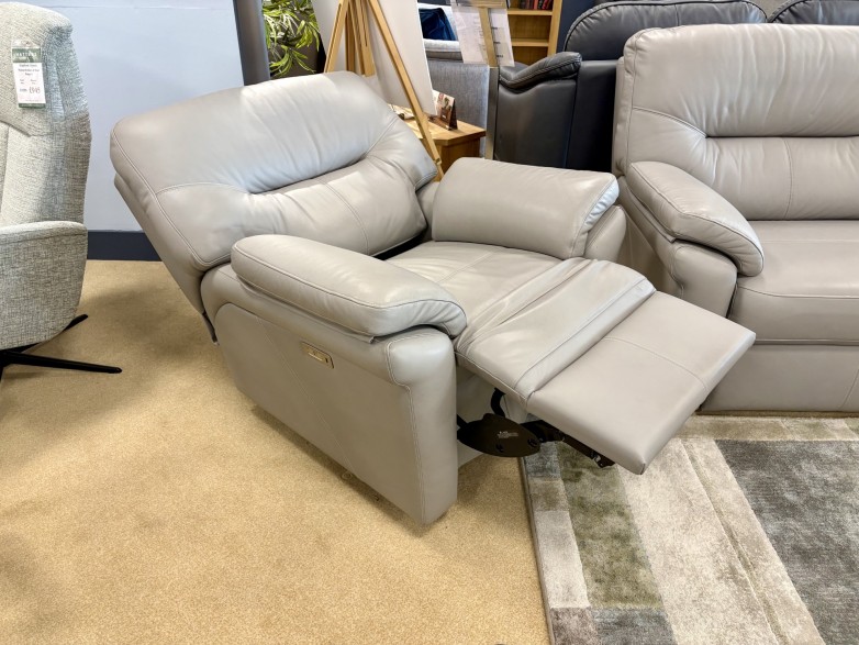 - Seattle 3-Seater Sofa and Power-Reclining Armchair in Leather