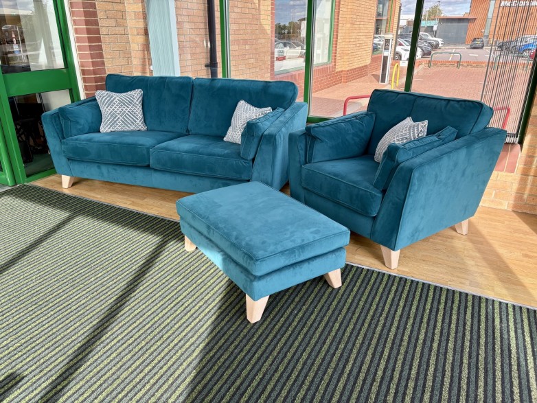 - Vincent 3-Seater Sofa, Armchair and Footstool