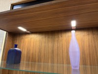 - Glass Display Cabinet with Black Metal Legs (SM452NO) in Oiled Walnut thumbnail